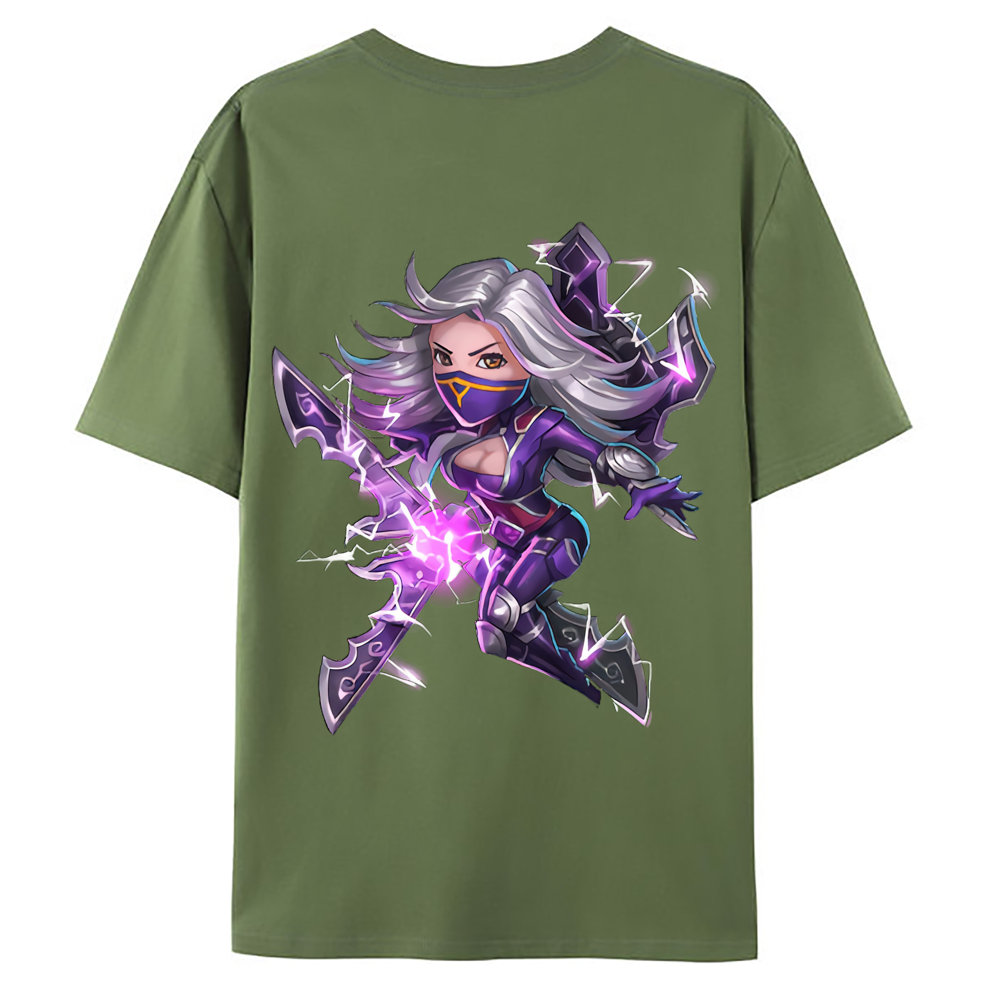 （画像用） リーグ・オブ・レジェンド League of Legends LOL 綿100％ メンズ半袖Tシャツ（バックプリント） 通気性